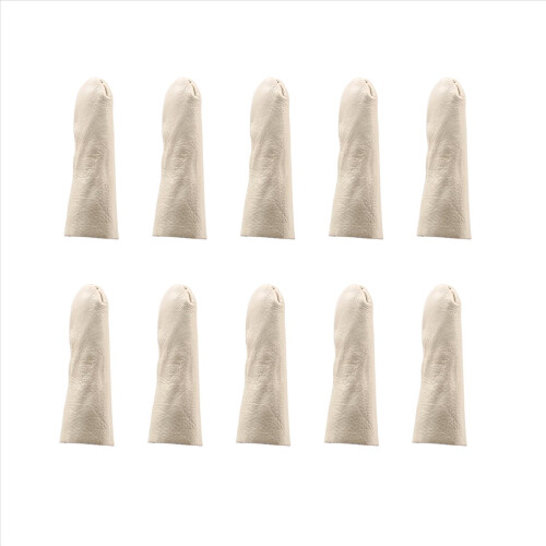 Leather Finger Protector Finger Thimble Guards Tools,Creamy-White 2