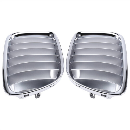 1Pair Front Bumper Upper Center Grille Chrome for X1 Series E84 2