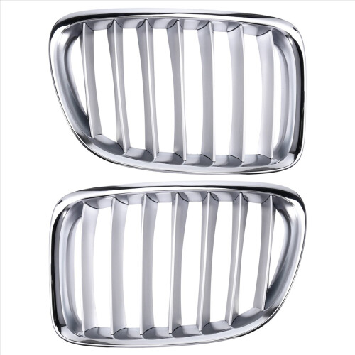 1Pair Front Bumper Upper Center Grille Chrome for X1 Series E84 1