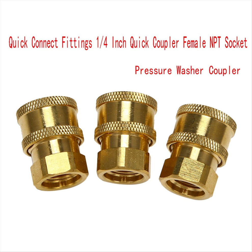 3Pcs Pressure Washer Coupler,1/4 Inch Quick Coupler Female Npt Socket 4711854754204