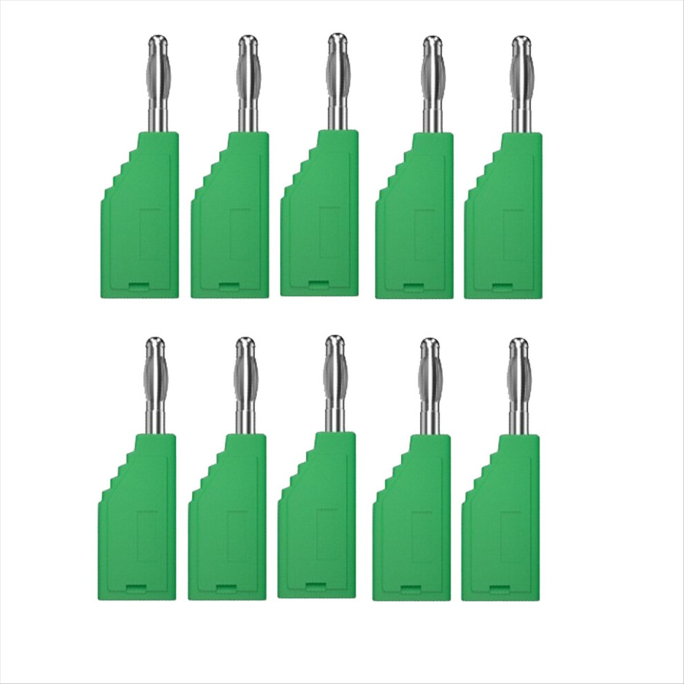 10Pcs/Set Connector Plug J.10054 4Mm Stackable Plug Banana Plug Green 4711854755997