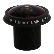 HD fisheye cctv lens 5MP 1.8mm *0.5 mount 1/2.5 F2.0 180 degree