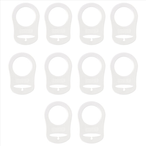 10 Pcs Button Silicone Ring Pacifier Holder Mannequin Clip Adapter Transparent 2