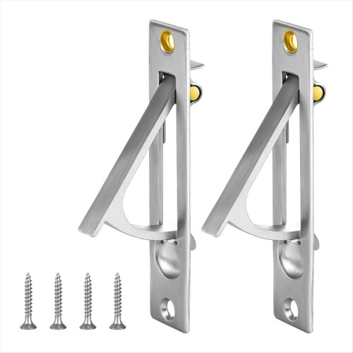 2Pcs Pocket Door Edge Pull,Pocket Door Handle with Screws, Hardware 1