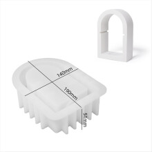 Square Hexagon Arch Candle Cup Incense Burner DIY Silicone Mold-C