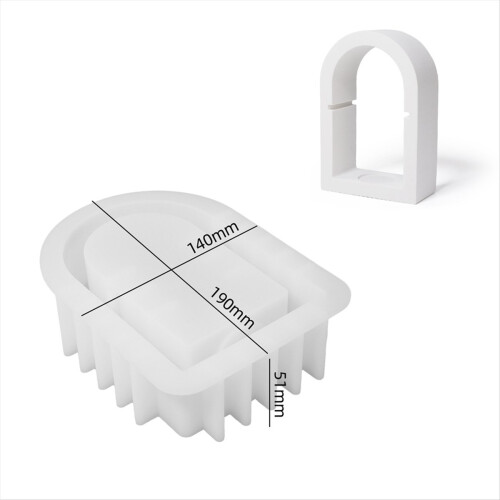 Square Hexagon Arch Candle Cup Incense Burner DIY Silicone Mold-C