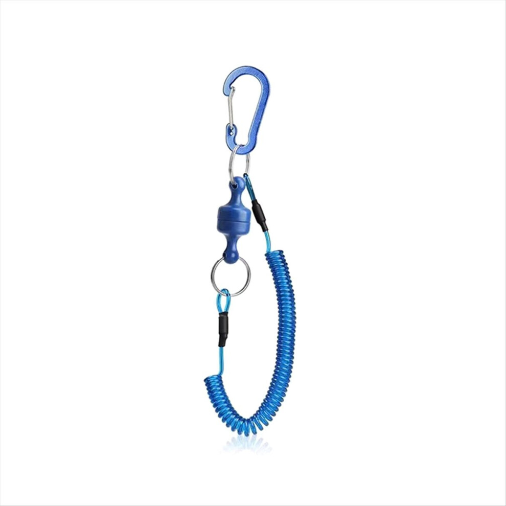 Fishing Strong Magnetic Steel Wire Anti-Iost Coil Lanyard 1.5M-Blue-image-OPC-PMDDTYX-NEW