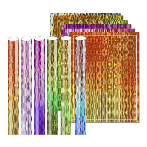 Brushed Holographic , 6 Color Adhesive Vinyl Sheets 1