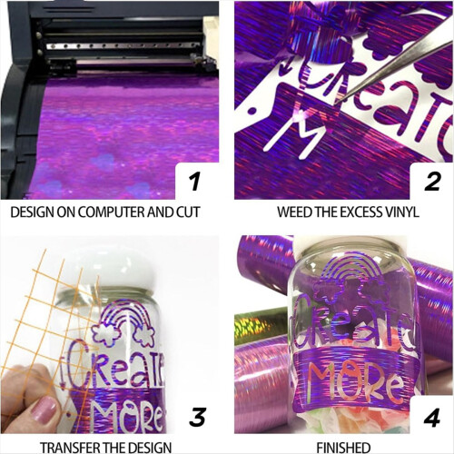 Brushed Holographic , 6 Color Adhesive Vinyl Sheets 2