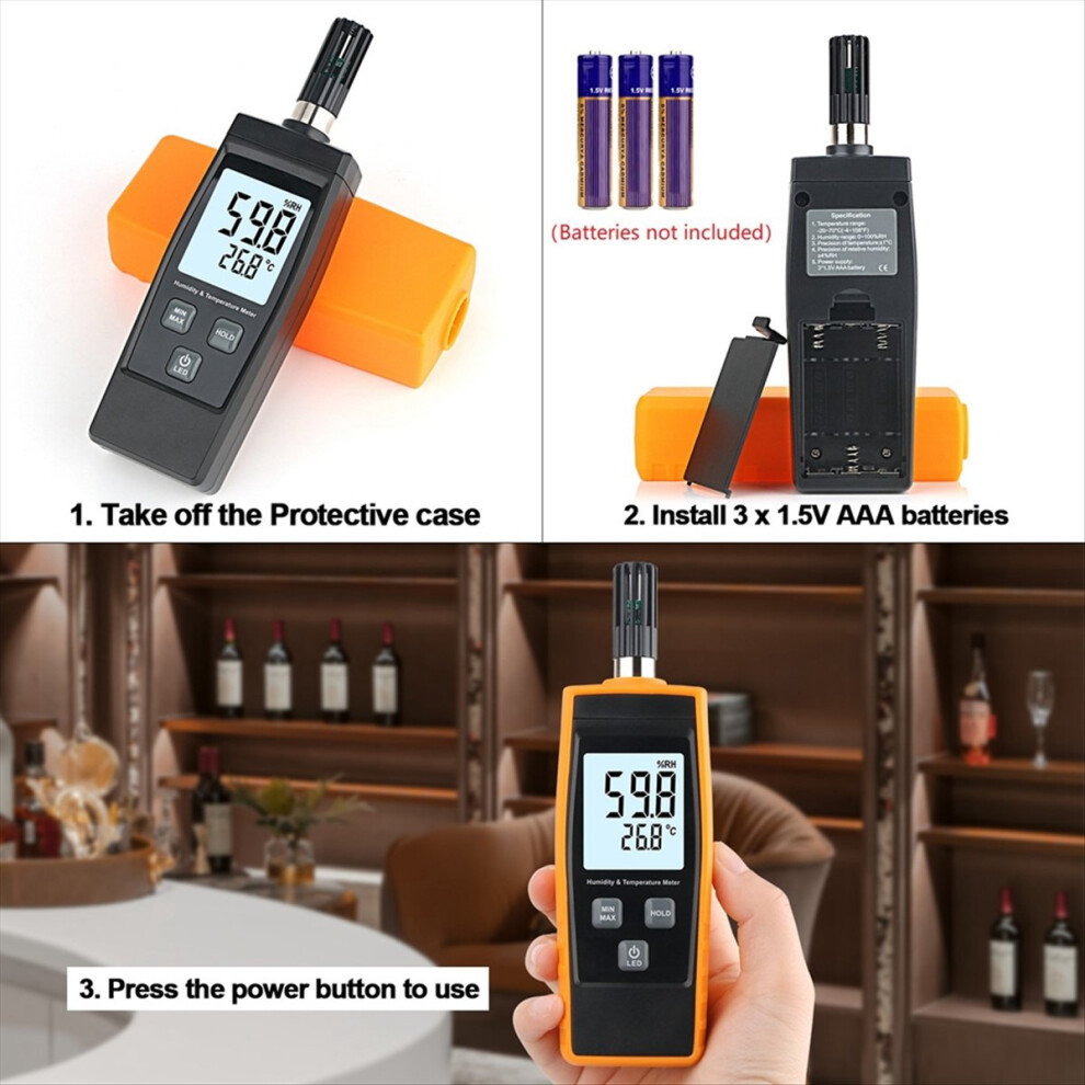 Inductive Digital Temperature And Humidity Meter Measurement Range 4711051134861