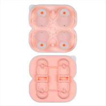 Penguin Mold, Make 4 Cute Penguin Ice Balls for Drink, Pink