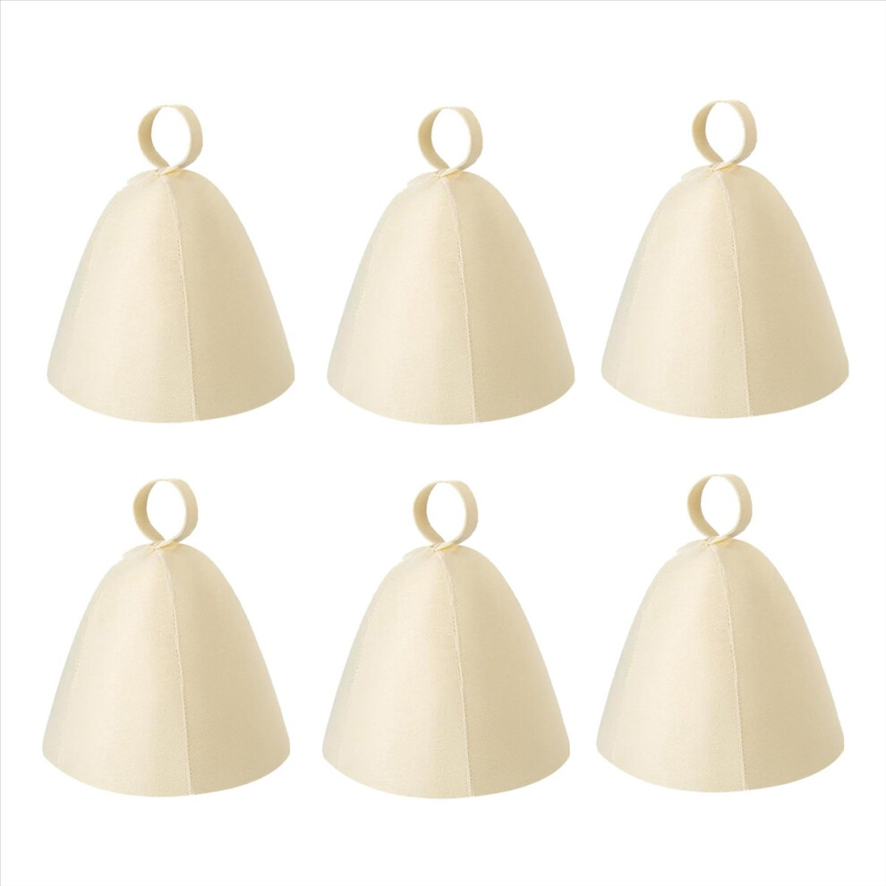 6 Pcs Sauna Hat Felt Bath Hat Russian Wool Banya Hat for Men Women