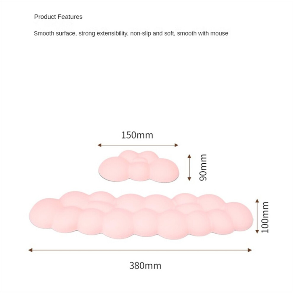1Set Cloud Wrist Rest Ergonomic Mousepad Keyboard Mouse Pad Pink 4711051151929