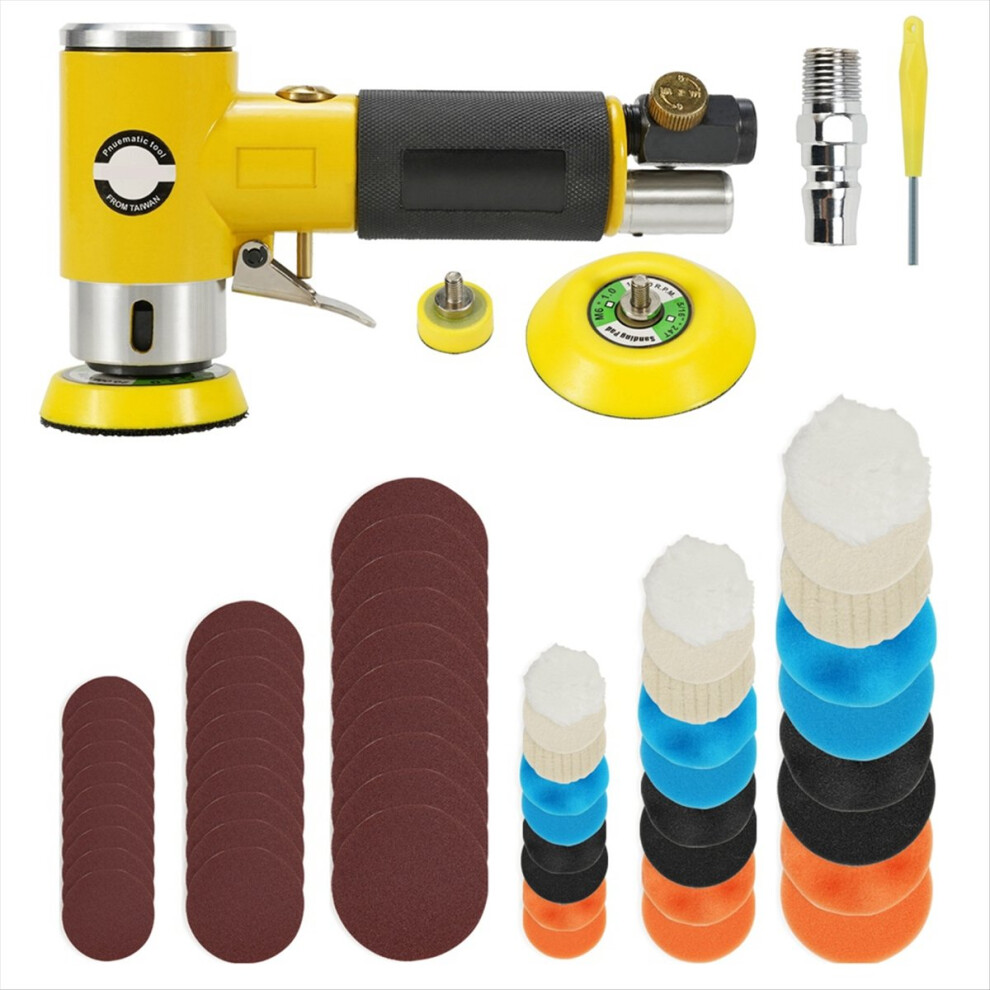Mini 2/3Inch Air Sander Pneumatic Polisher 80 Sheets Sandpaper Kit B 4712146532517