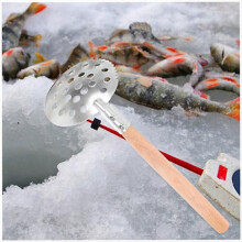 Serrated Ice Fishing Spoon,Metal Ice Scoop, Fishing Skimmer Scoop