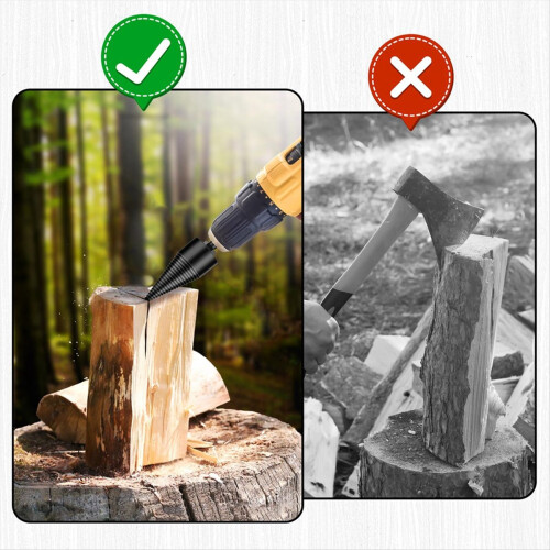 Firewood Log Splitter 42mm+32mm,Wood Splitting Logs Bits 2