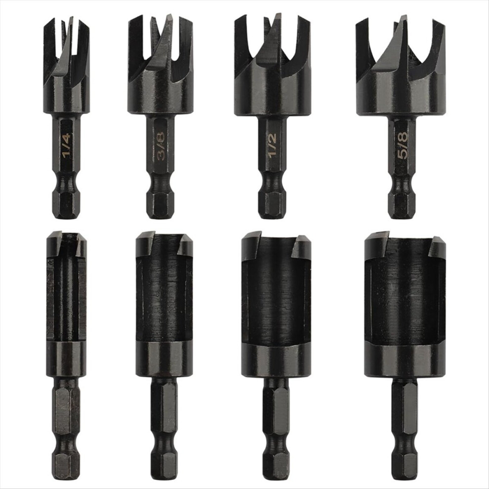 Plug Cutter, 8Pcs Wood Plug Cutters Drill Bit Set With 1/4 Hex Shank 4712146544824