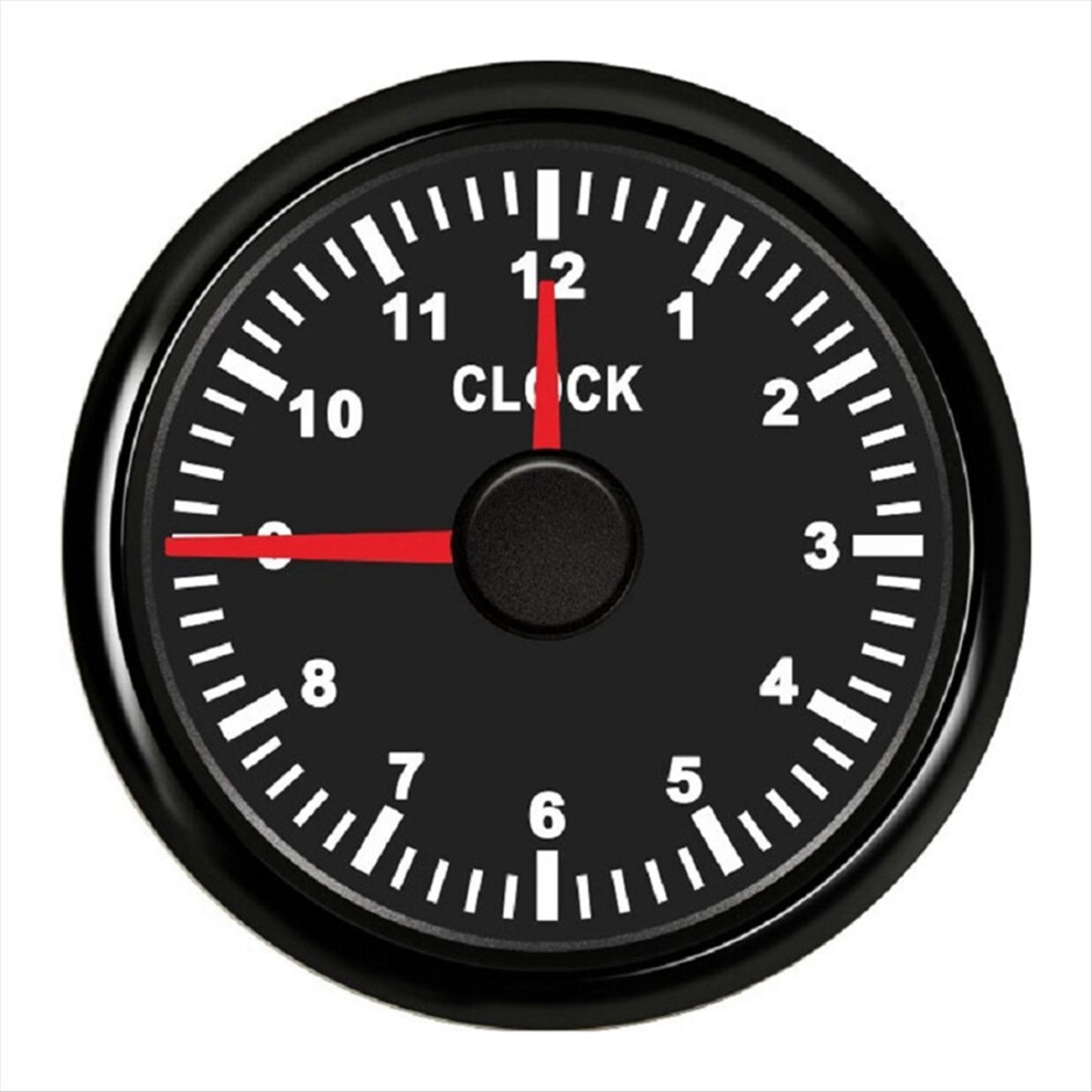 0-12 Hours Meters 2 Inch 52Mm Clock Gauges For Car Yacht Rv 9-32V C Black 4712146572674