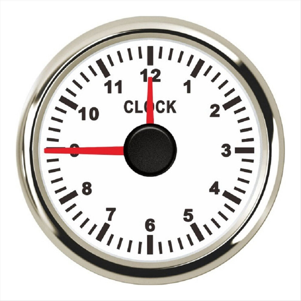0-12 Hours Meters 2 Inch 52Mm Clock Gauges For Car Yacht Rv 9-32V A Black 4712146572650