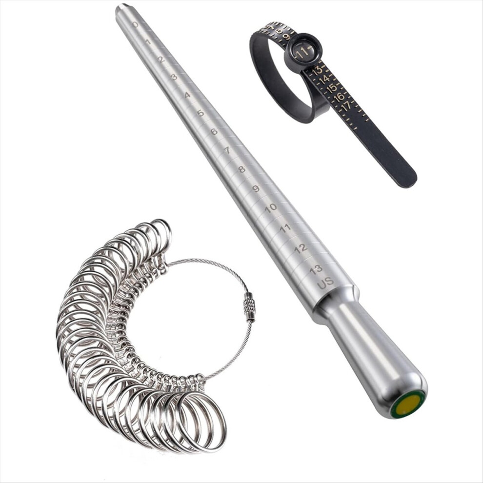 Ring Size Measuring Tool Set, Solid Ring Mandrel Sizing Tool