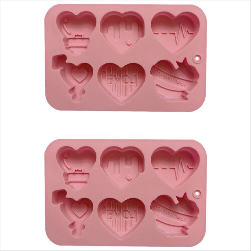 Love Heart Chocolate Silicone Mold Candy Biscuit Mould 2