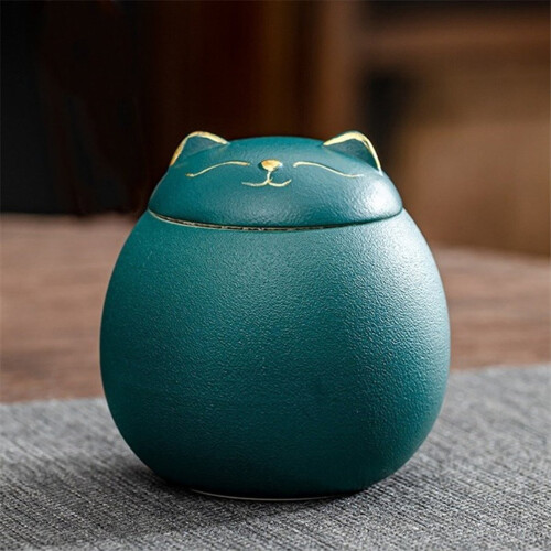 Ceramic Airtight Jar Tea Storage Jar Cat Shape Storage A 2