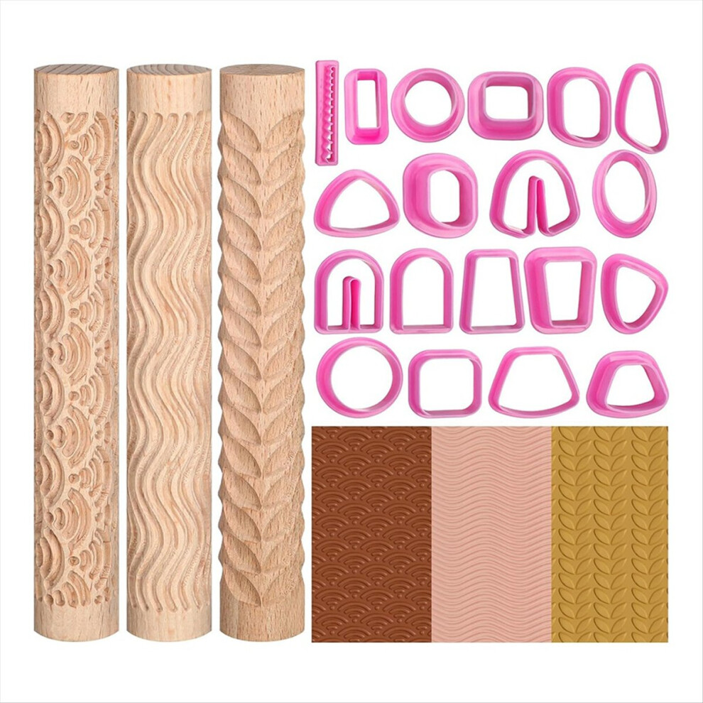 18 Pieces Polymer Clay Cutter For Making Earrings,Polymer Clay Roller 4712146566420