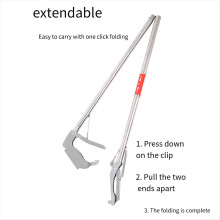 Multipurpose Foldable Snake Catcher Tongs Pick-Up Tool, Curved