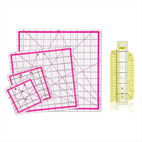 6 Pieces Acrylic Quilting Rulers Square Fabric Cutting Ruler 1