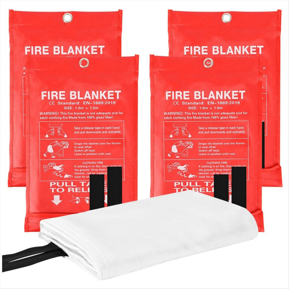 4PCS Emergency Fire Blanket for Home Extinguishing Blanket