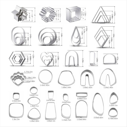 60 Pcs Clay Tools Set,Polymer Clay Cutters for Earring Making 2
