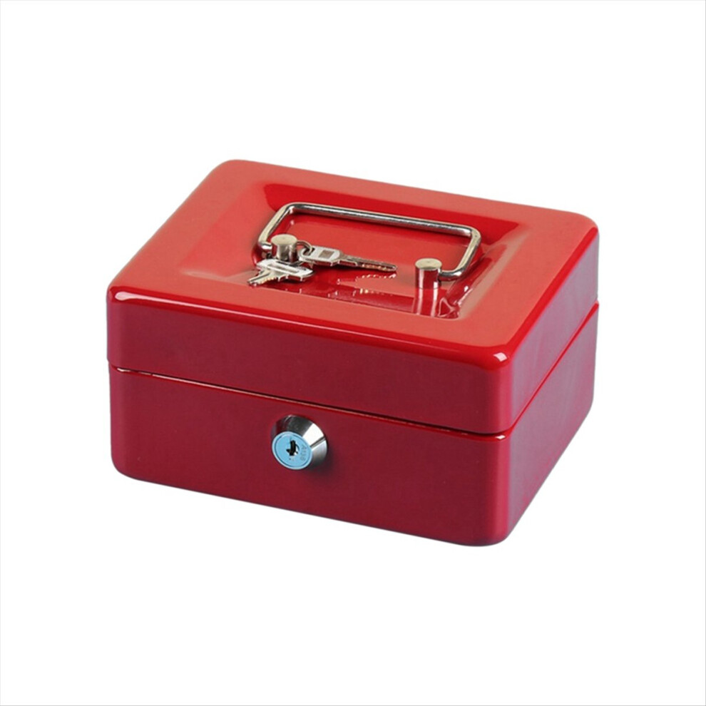 Petty Cash Box Lockable Security Money Safe Box With Lock Slot,Red 4712146589085