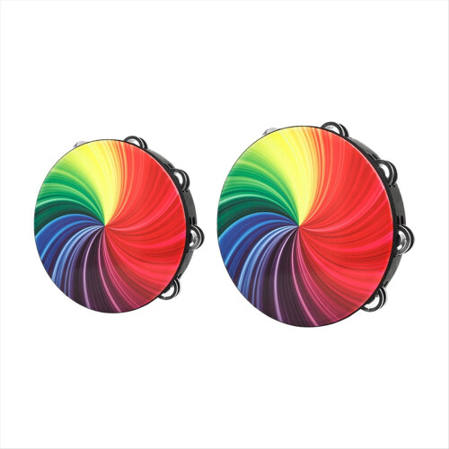 2Pcs Orff Percussion Instrument Hand Drum 10in+8in for Kid Dance Prop 1
