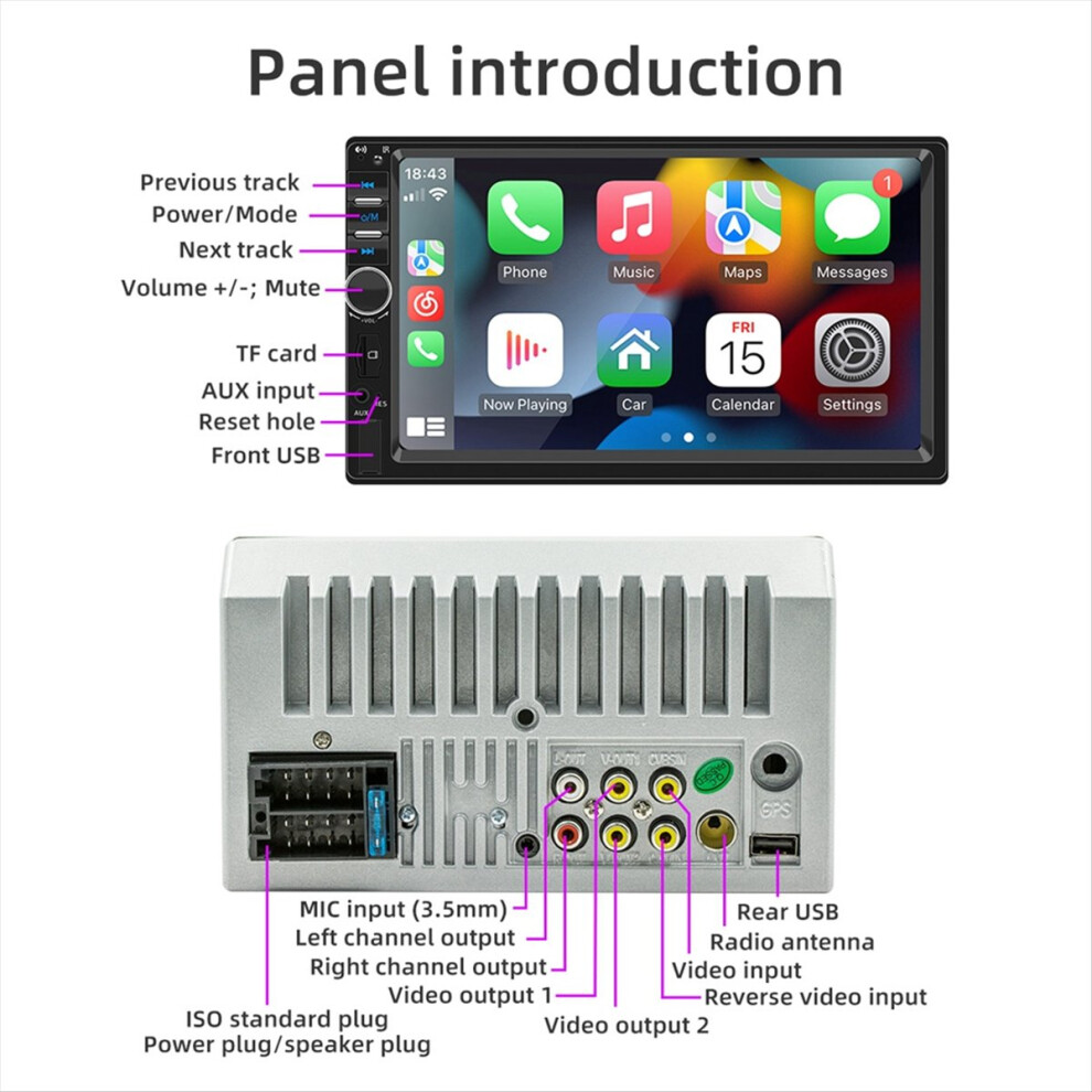 Car Radio 7In Hd Touch Screen Car Bluetooth Stereo Multimedia Player 4712146595789