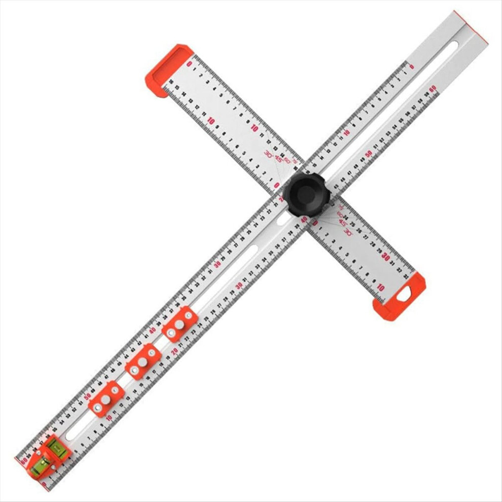 2-In-1 Drilling Positioning Ruler, Square Ruler Woodworking Ruler 4712146500073