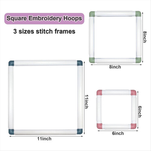 3-Pack Hoops Embroidery Quilting Frame,As Shown 2
