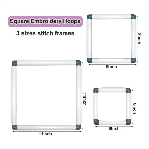 3-Pack Hoops Embroidery Quilting Frame,Blue 2