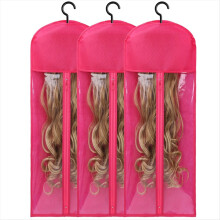 3PCS Extra Long Wig Hanger & Storage Bags, Designed for Wigs Rose Red