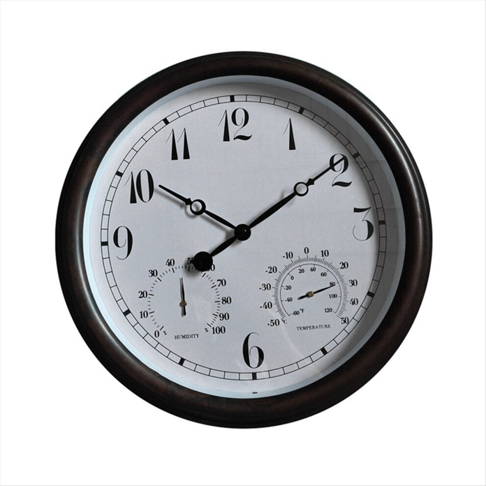 Outdoor Waterproof Wall Clock with Temperature and Humidity Display