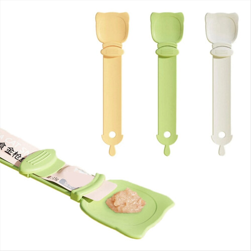 Pet Feeder Spoon Cat Snack Liquid Food Squeeze Tools Spoon White 2
