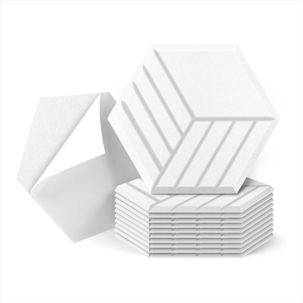 12PCS Self Adhesive Acoustic Panel, 14X12X0.4In Absorbing Panel, A-image-OPC-PMDFNVV-NEW
