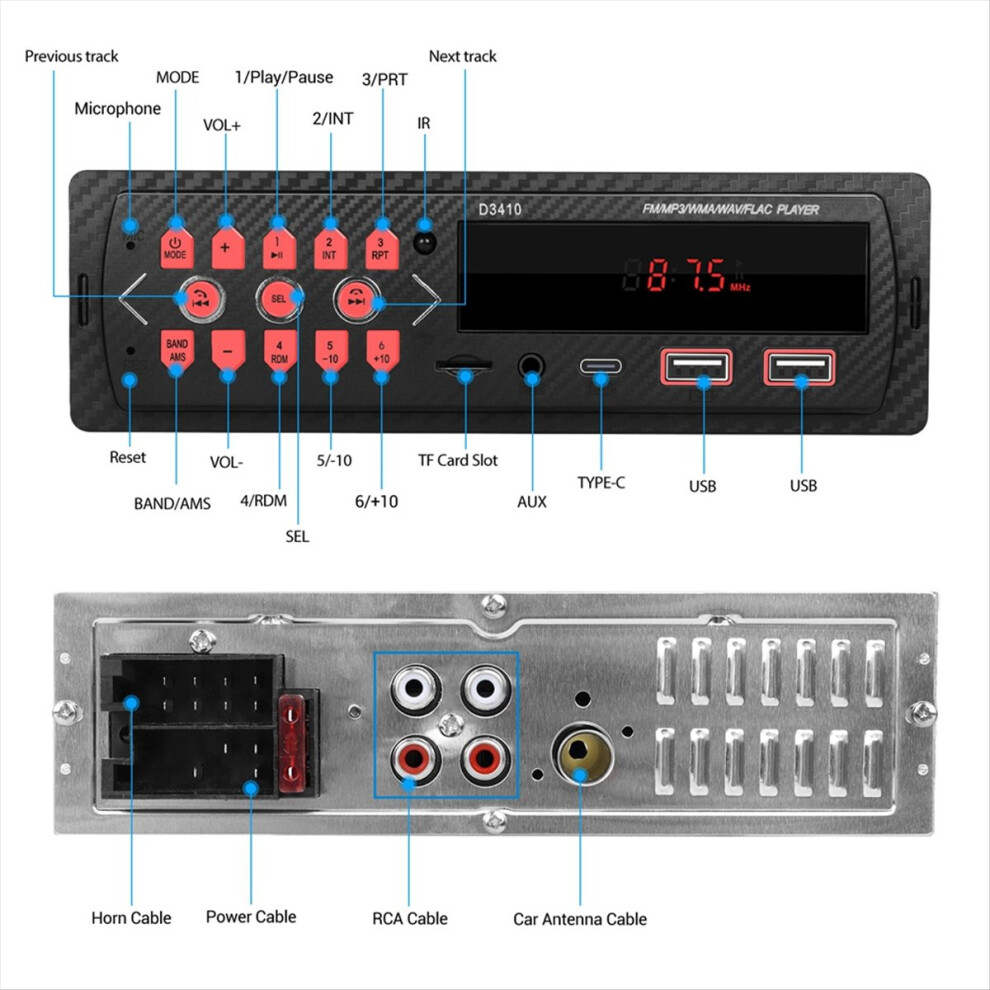 1Din In-Dash Car Radio Stereo Digital Bluetooth Audio 4711854721879