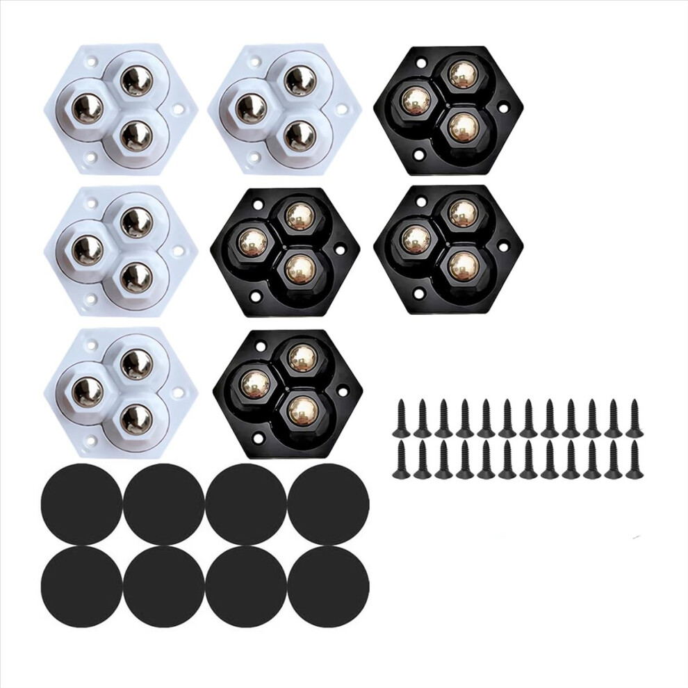 Self Adhesive Caster Wheels 8Pcs,360 Degree Swivel Wheels For Kitchen 4711854725075