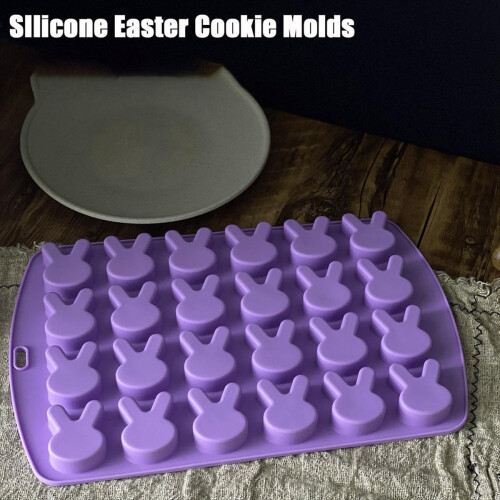 2pcs Easter Bunny Silicone Mold for Chocolate 24 Cavities 2