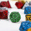 red 7 Pcs for TRPG DND Dice Set Acrylic Multi-Sided 7-Die 6