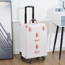 Professional 3 in 1 Cosmetic Trolley Case Makeup Box on Wheels