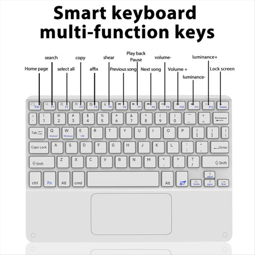 10inches Touchpad Bluetooth Keyboard Compatible with , Green 1
