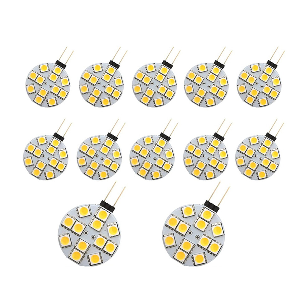 12Pcs G4 Puck Lights Led Bulbs Side Pin Base G4 5050 12Smd,Warm White 4711576480566