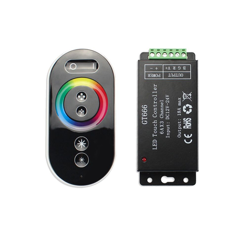 Gt666 Rgb Led Strip Controller Wireless Touch Remote Dc12v 24V 18A 4711565543784