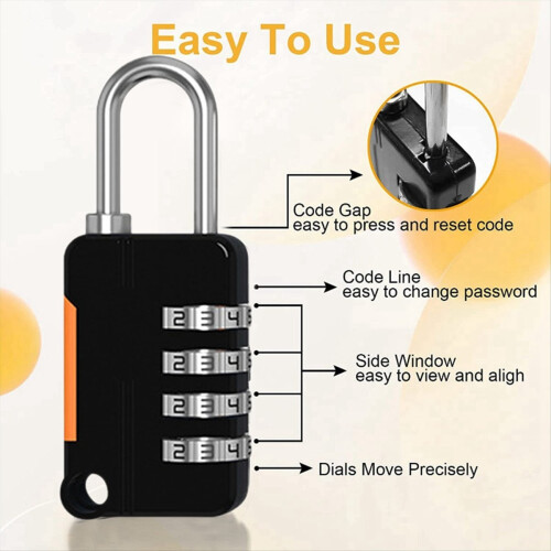 2PCS 4 Digit Number Combination Pad Lock Luggage Security Coded Lock 2